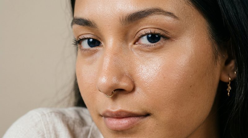 Unretouched natural skin texture under bright, even light